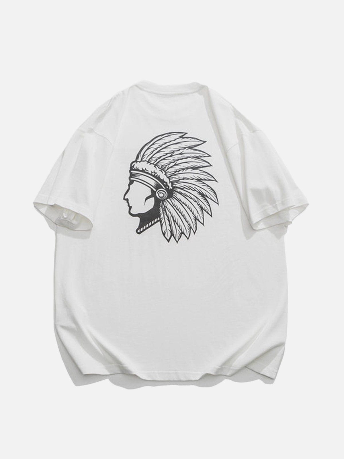 T-Shirt mit ethnischem Kleid-Portrait-Print 