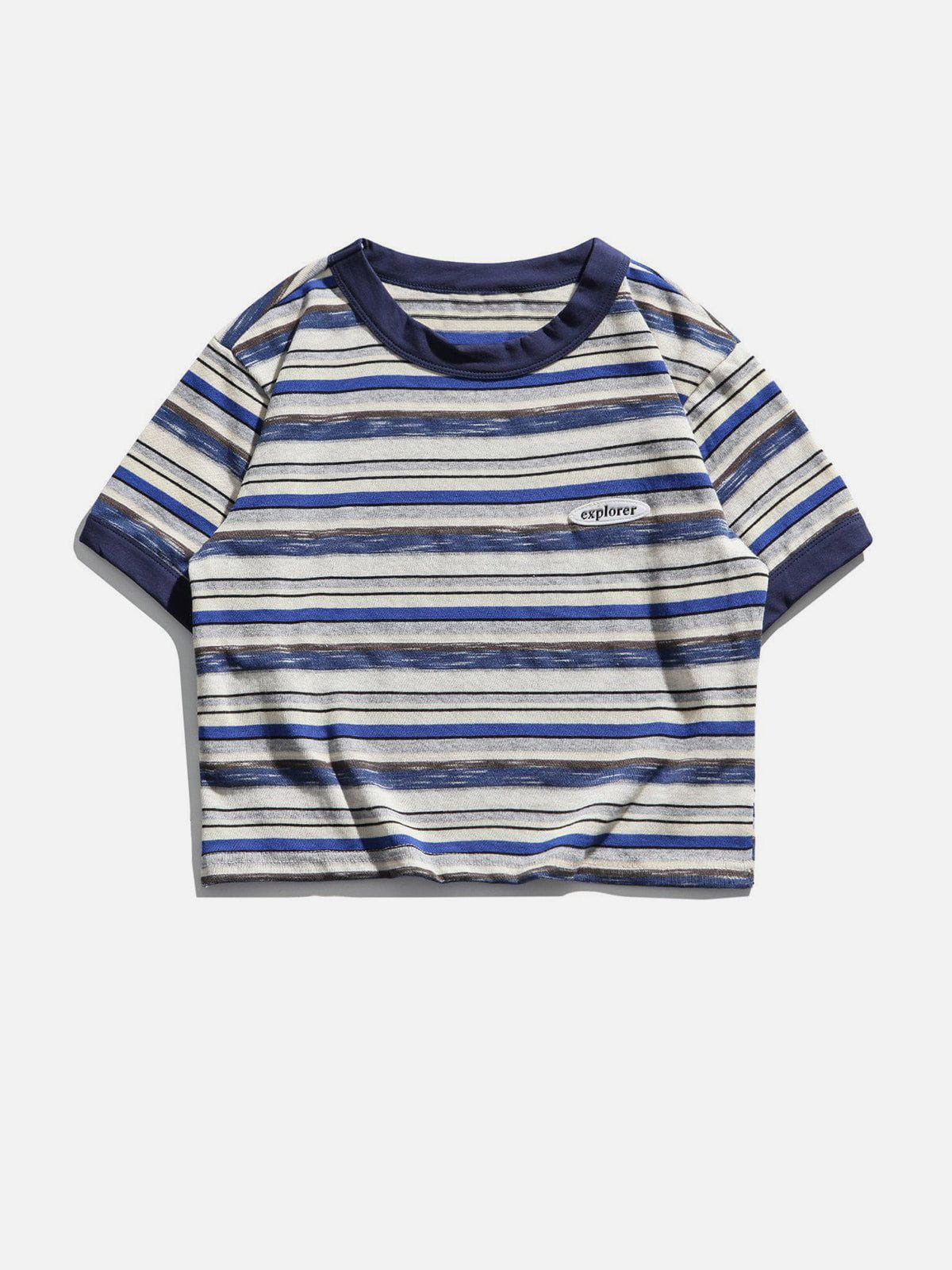 "Explorer" Stripe Crop Tee