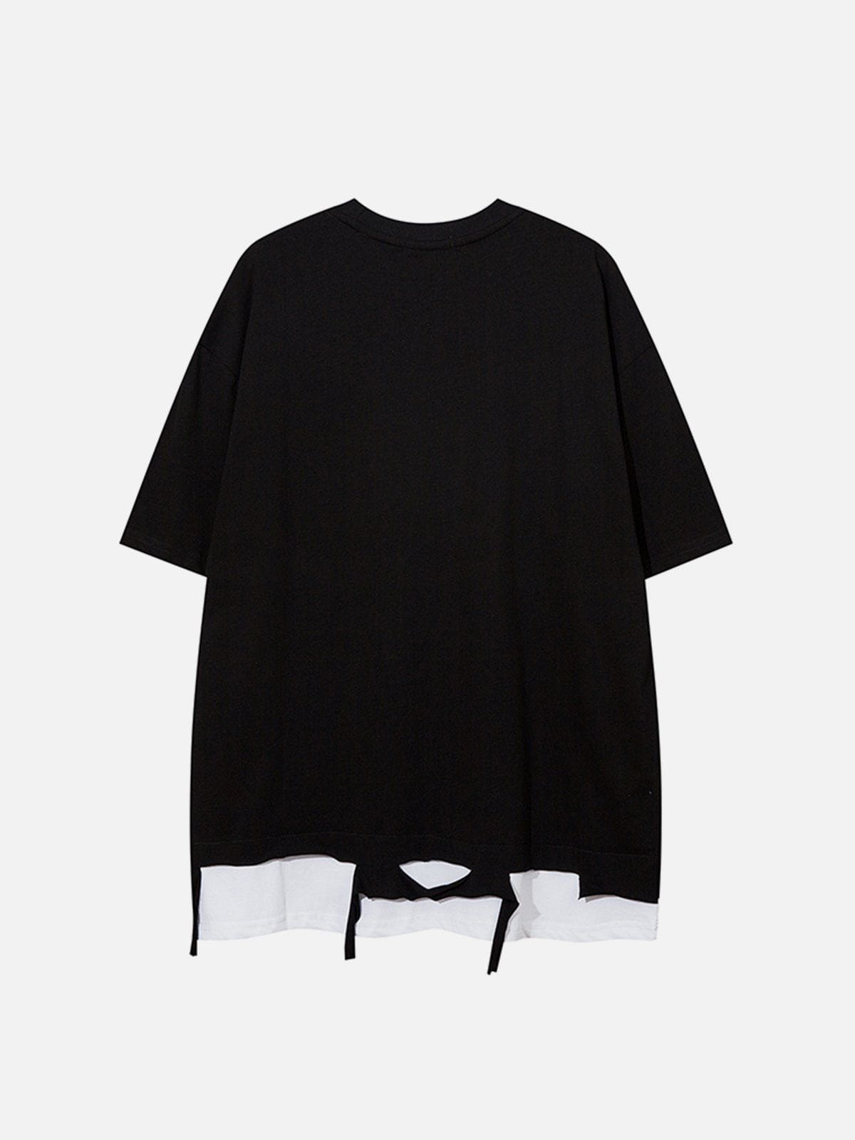 Zweiteiliges T-Shirt im Faux-Look 