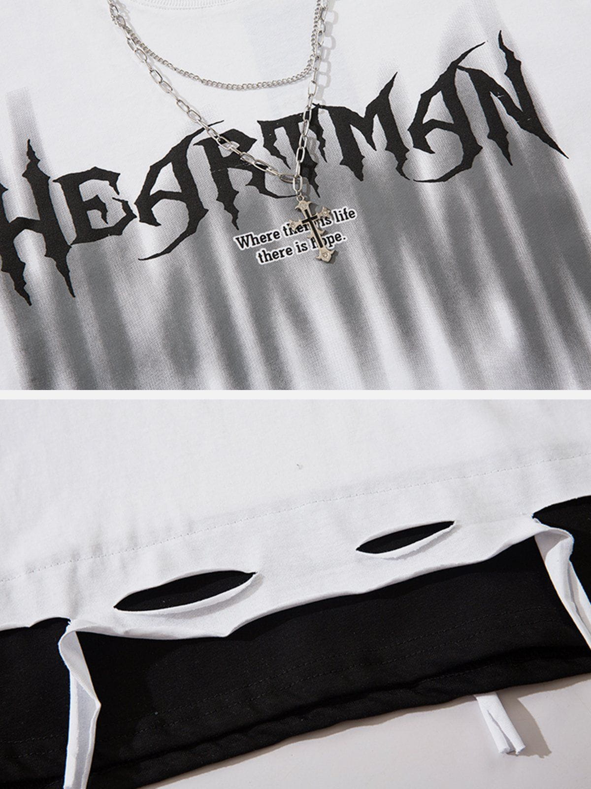 Zweiteiliges T-Shirt im Faux-Look 