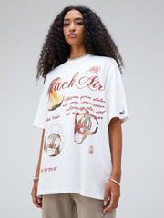 Baumwoll-T-Shirt mit Feuer-Grafik 