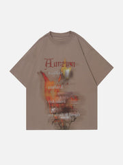 T-Shirt mit Feuer-Grafik 