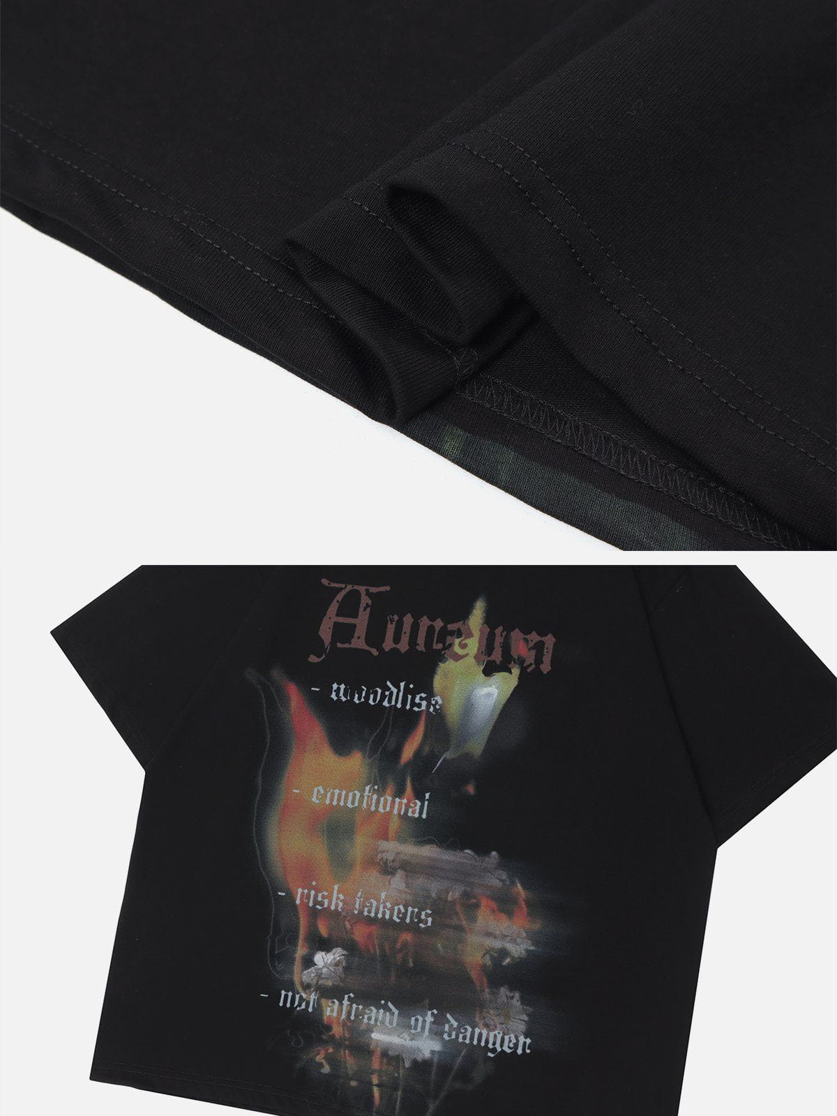 T-Shirt mit Feuer-Grafik 