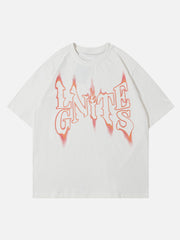 T-Shirt mit Flammenschrift-Print 