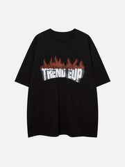 T-Shirt mit Flammen-Buchstaben-Grafik 