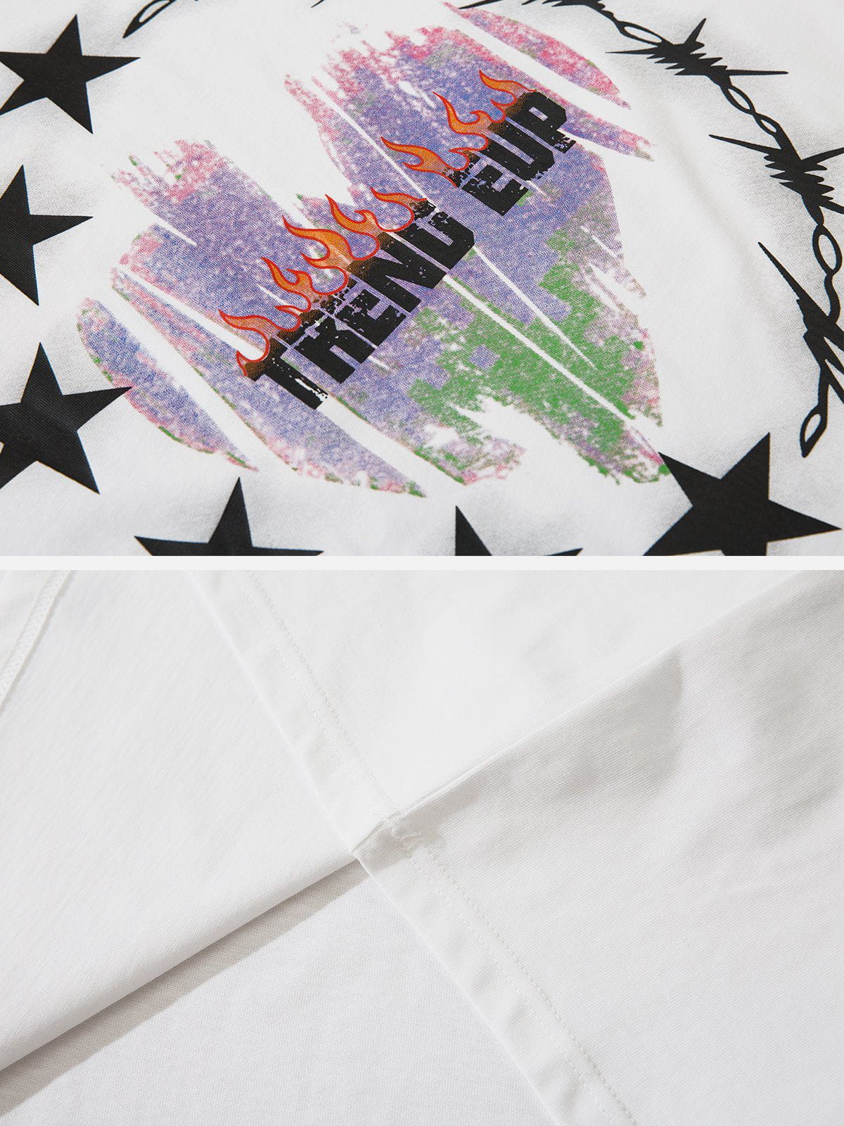 T-Shirt mit Flammen-Buchstaben-Grafik 