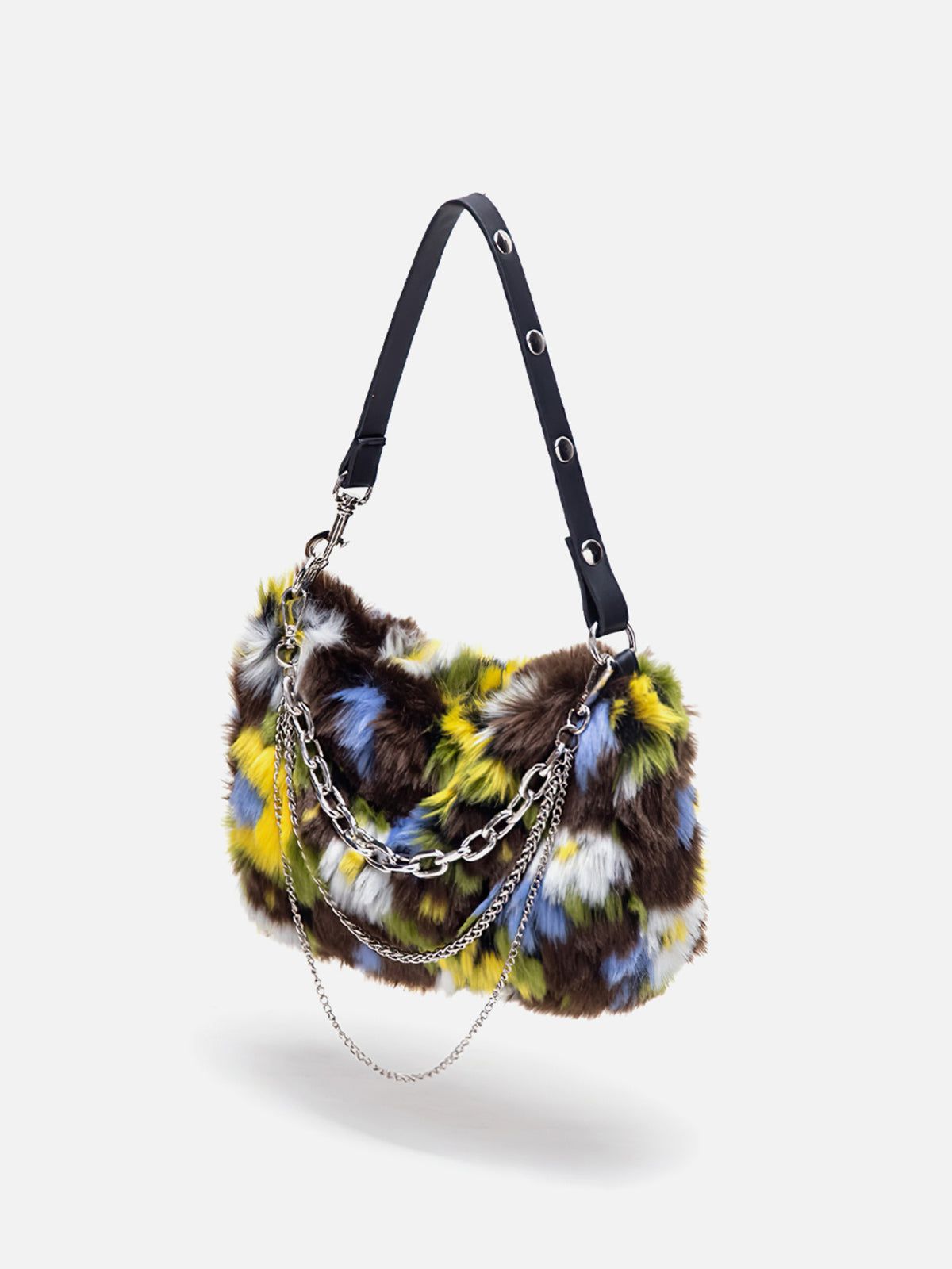 Fleece Flower Chain Baguette Bag