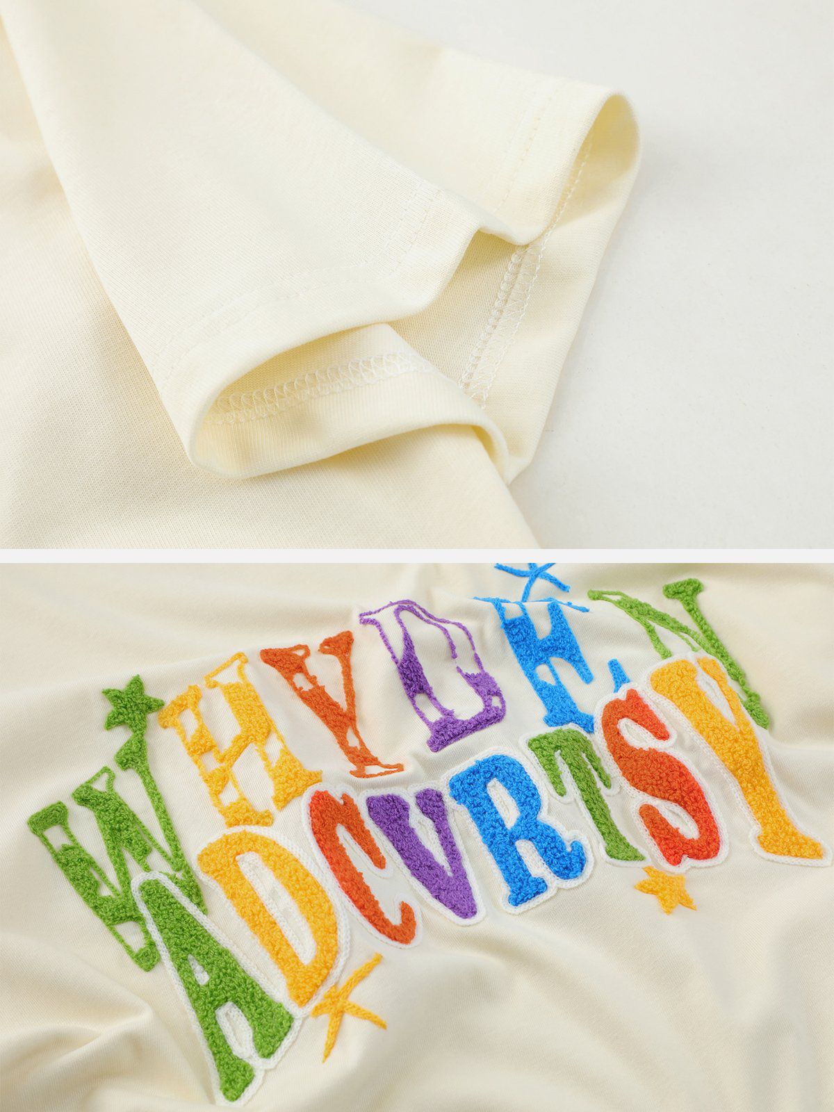 Flocked Color Letter TEE