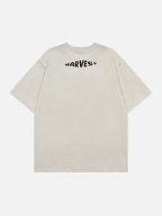 T-Shirt mit beflocktem, besticktem Buchstaben 