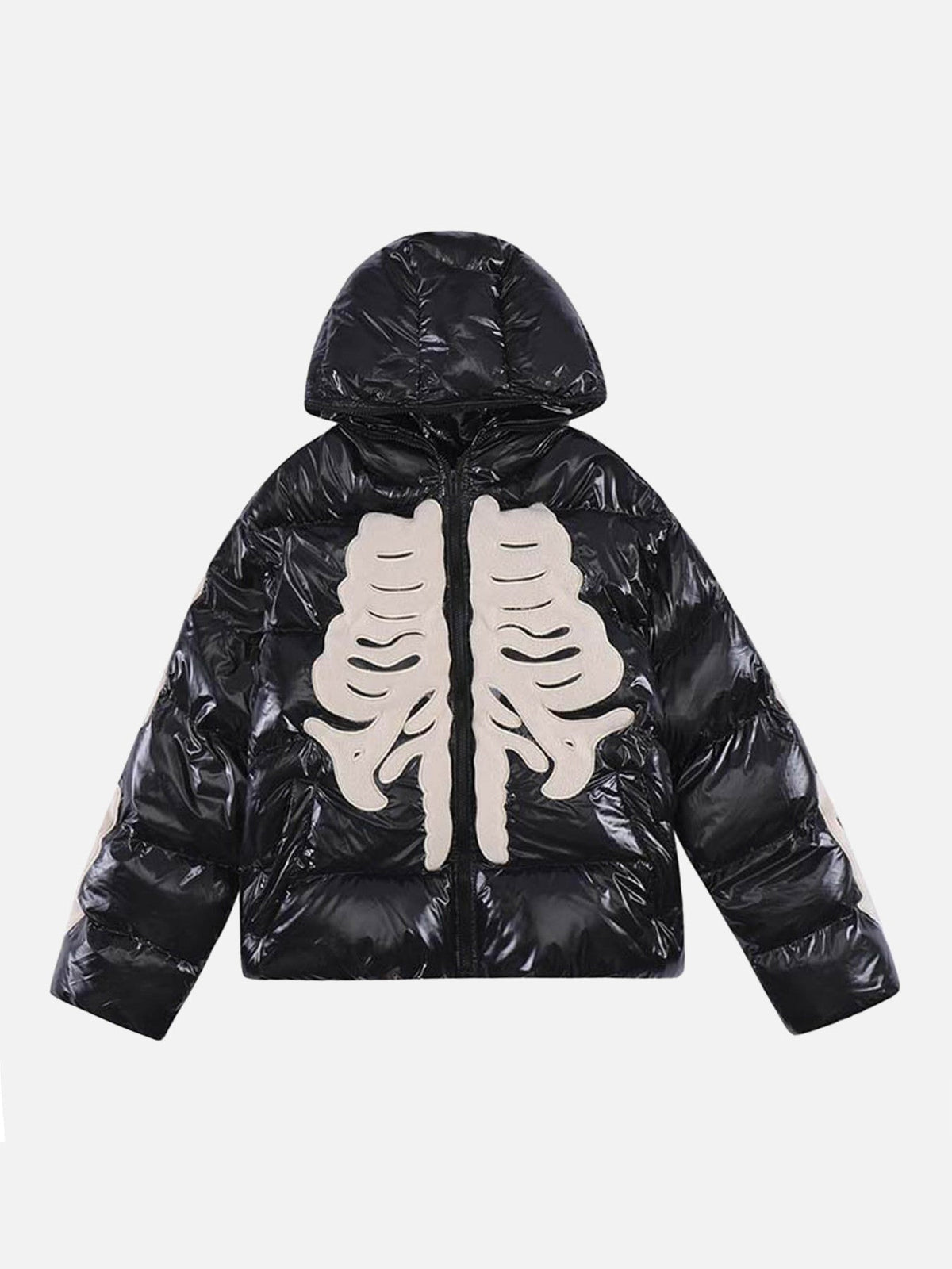 Veste en coton floquée et brodée motif squelette - 1977 