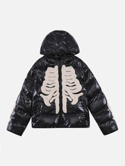 Veste en coton floquée et brodée motif squelette - 1977 