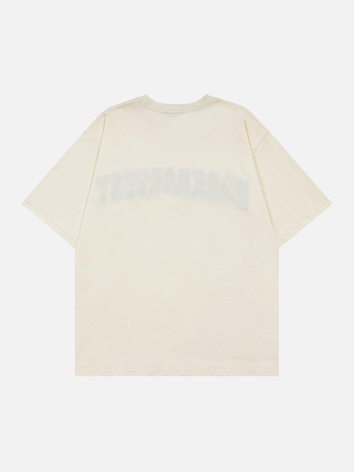 T-Shirt mit beflocktem Buchstaben-Schlitz 