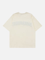 T-Shirt mit beflocktem Buchstaben-Schlitz 