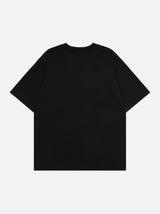 T-Shirt mit beflocktem Buchstaben-Schlitz 