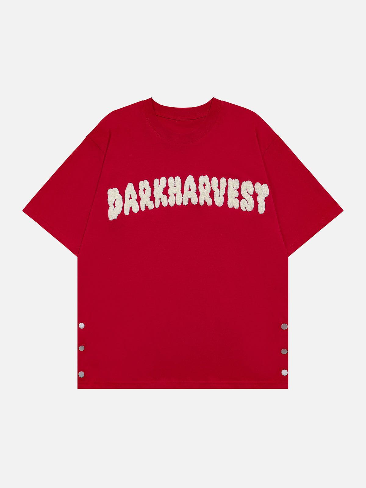 T-Shirt mit beflocktem Buchstaben-Schlitz 