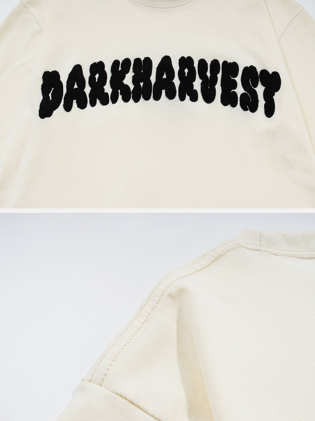T-Shirt mit beflocktem Buchstaben-Schlitz 