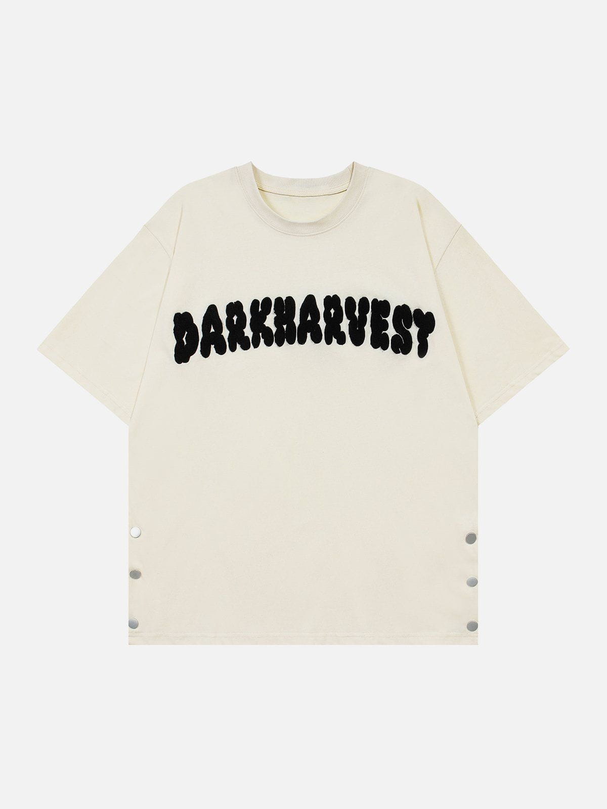 T-Shirt mit beflocktem Buchstaben-Schlitz 