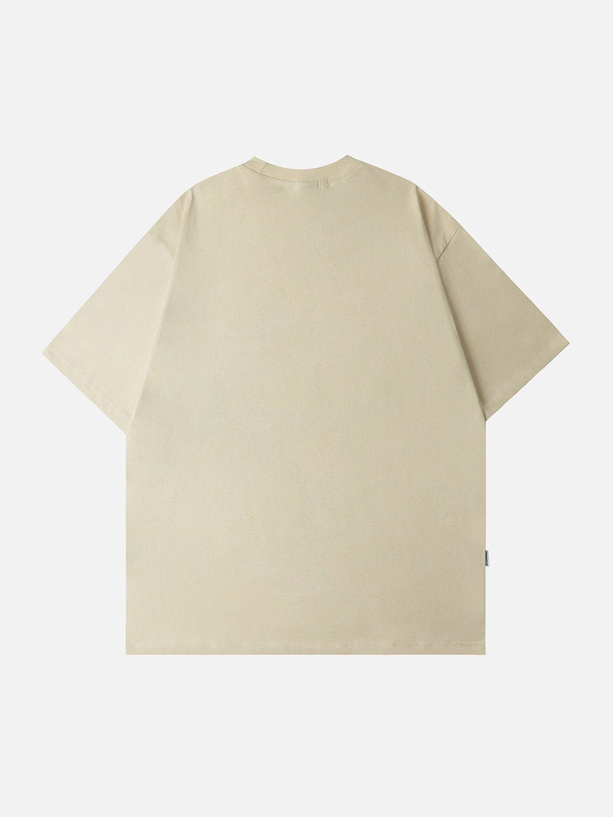 T-Shirt mit beflocktem Buchstaben- und Stern-Print 