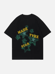 Flocked Plaid Star Letter Tee