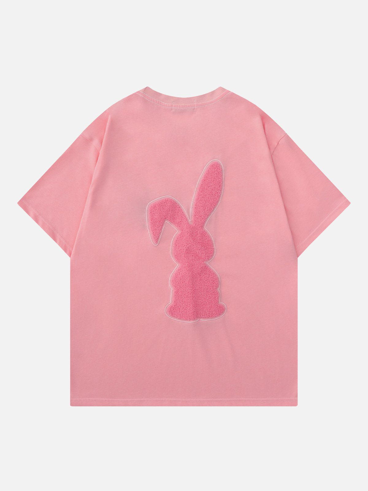 T-Shirt mit beflocktem Kaninchen-Print 