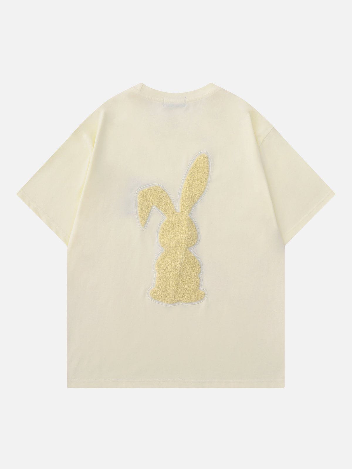 T-Shirt mit beflocktem Kaninchen-Print 