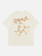 T-Shirt mit beflocktem Stern-Buchstaben 