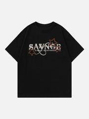 T-Shirt mit beflocktem Stern-Buchstaben 