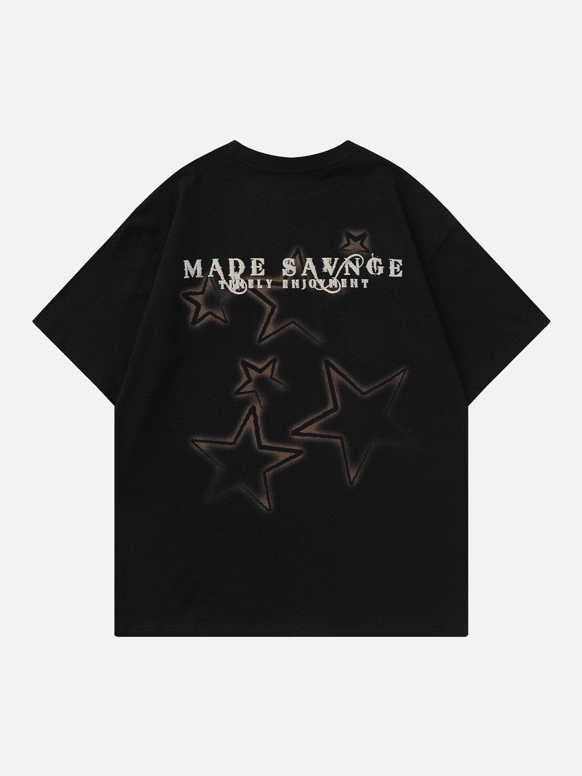 T-Shirt mit beflocktem Stern-Buchstaben 