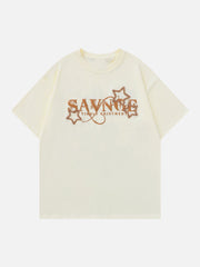 T-Shirt mit beflocktem Stern-Buchstaben 