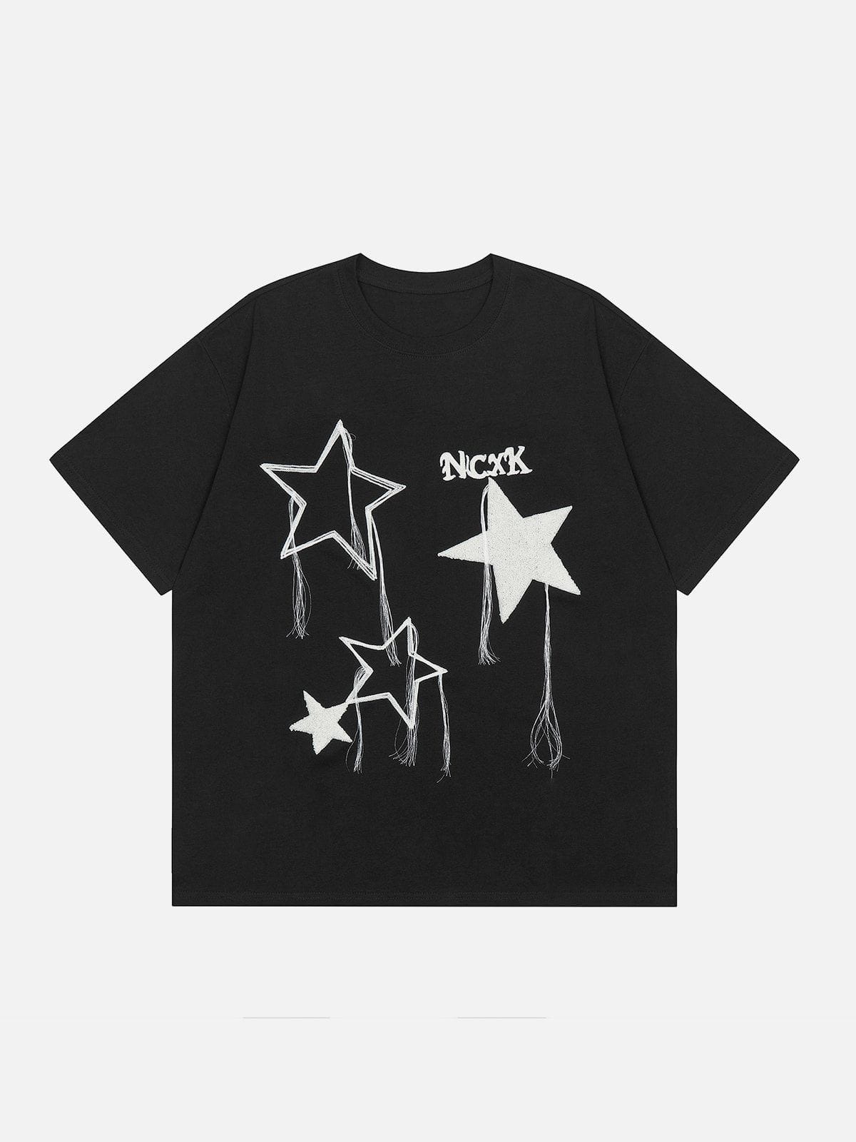 T-Shirt mit beflockter Sternquaste 