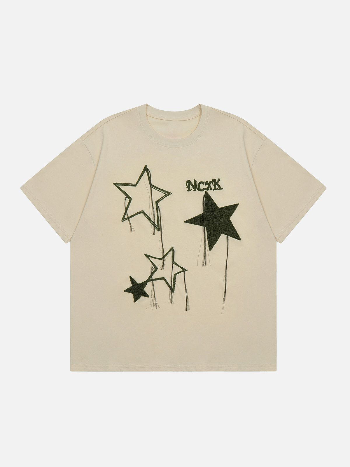 T-Shirt mit beflockter Sternquaste 