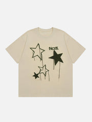 T-Shirt mit beflockter Sternquaste 