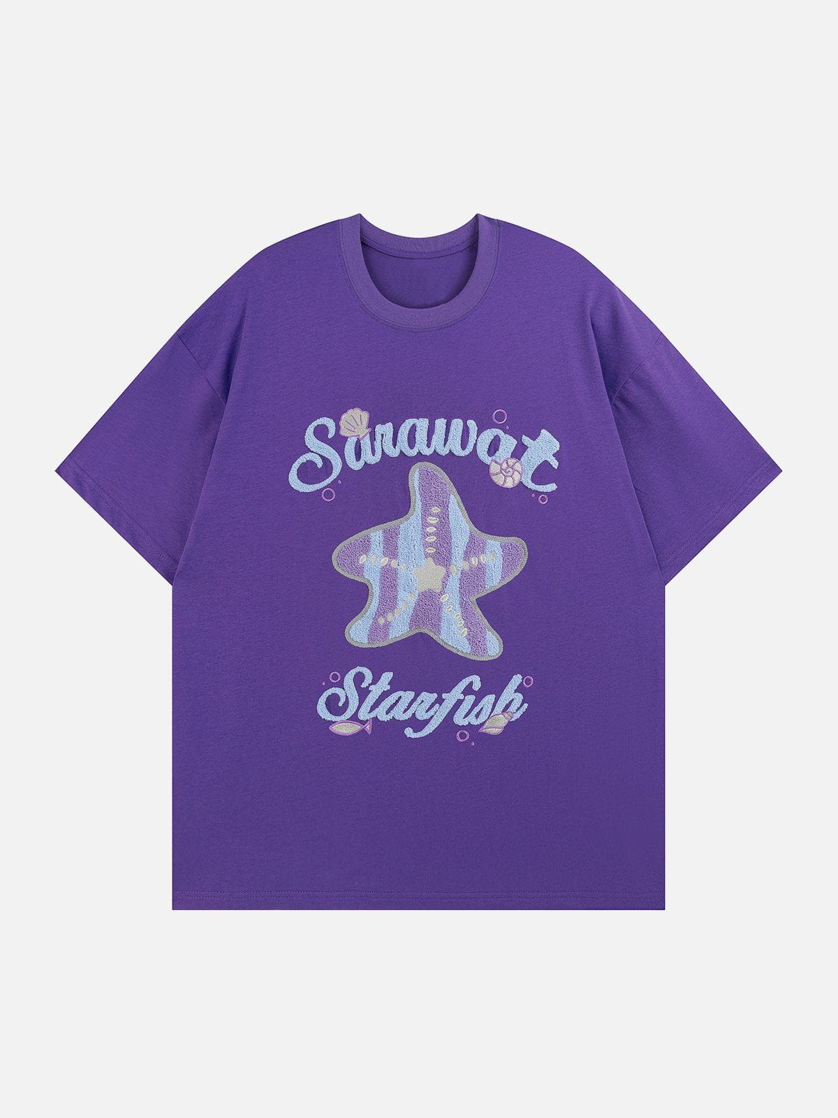 T-Shirt mit beflocktem Stern 