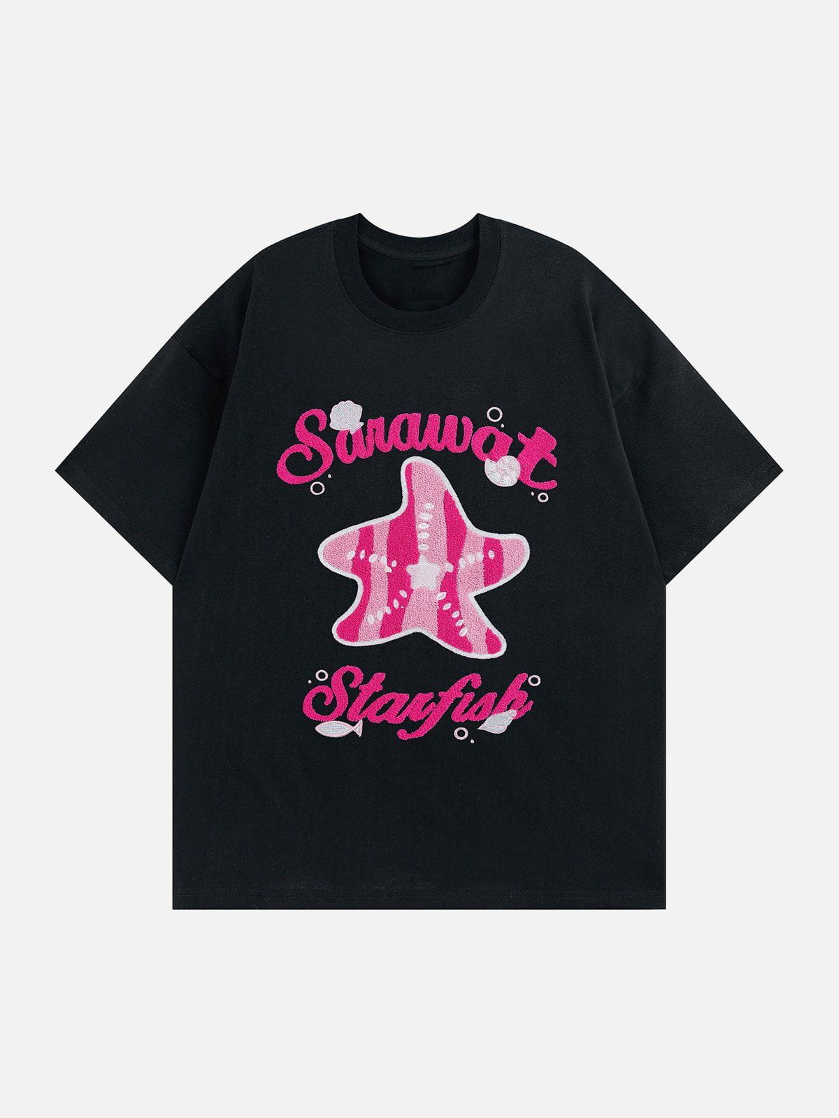 T-Shirt mit beflocktem Stern 