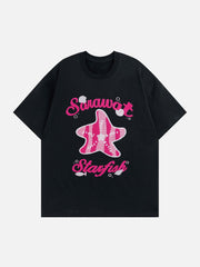 T-Shirt mit beflocktem Stern 