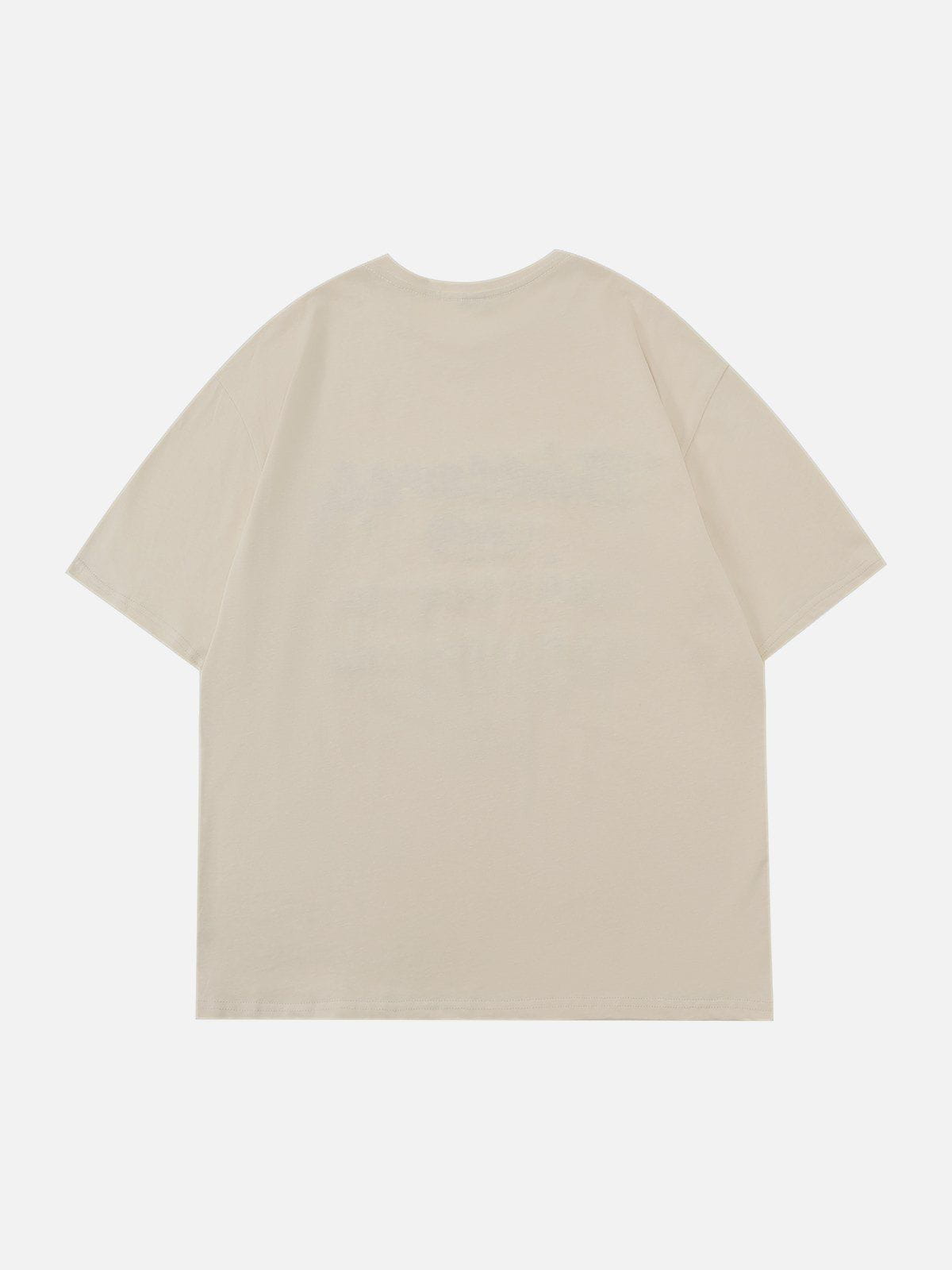 T-Shirt mit beflocktem Handtuch und Buchstabenstickerei 