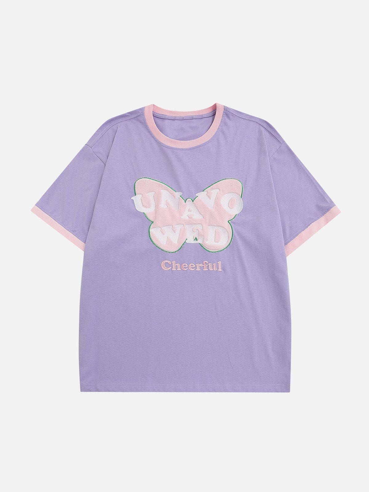 Flocking Butterfly Embroidery Tee