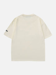 Beflockte Buchstaben Sterne T-Shirt 