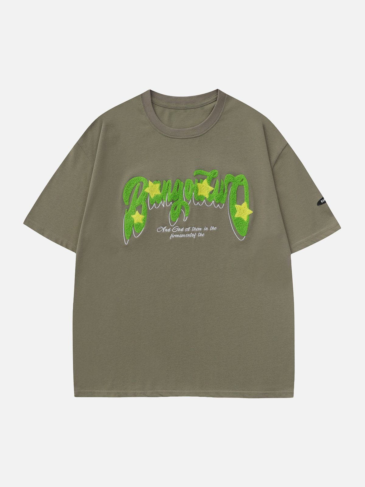 Beflockte Buchstaben Sterne T-Shirt 