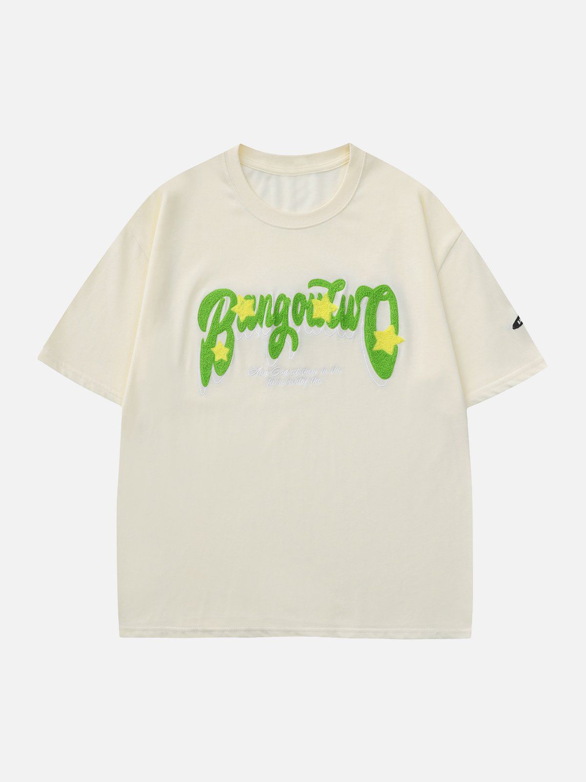 Beflockte Buchstaben Sterne T-Shirt 