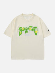 Beflockte Buchstaben Sterne T-Shirt 