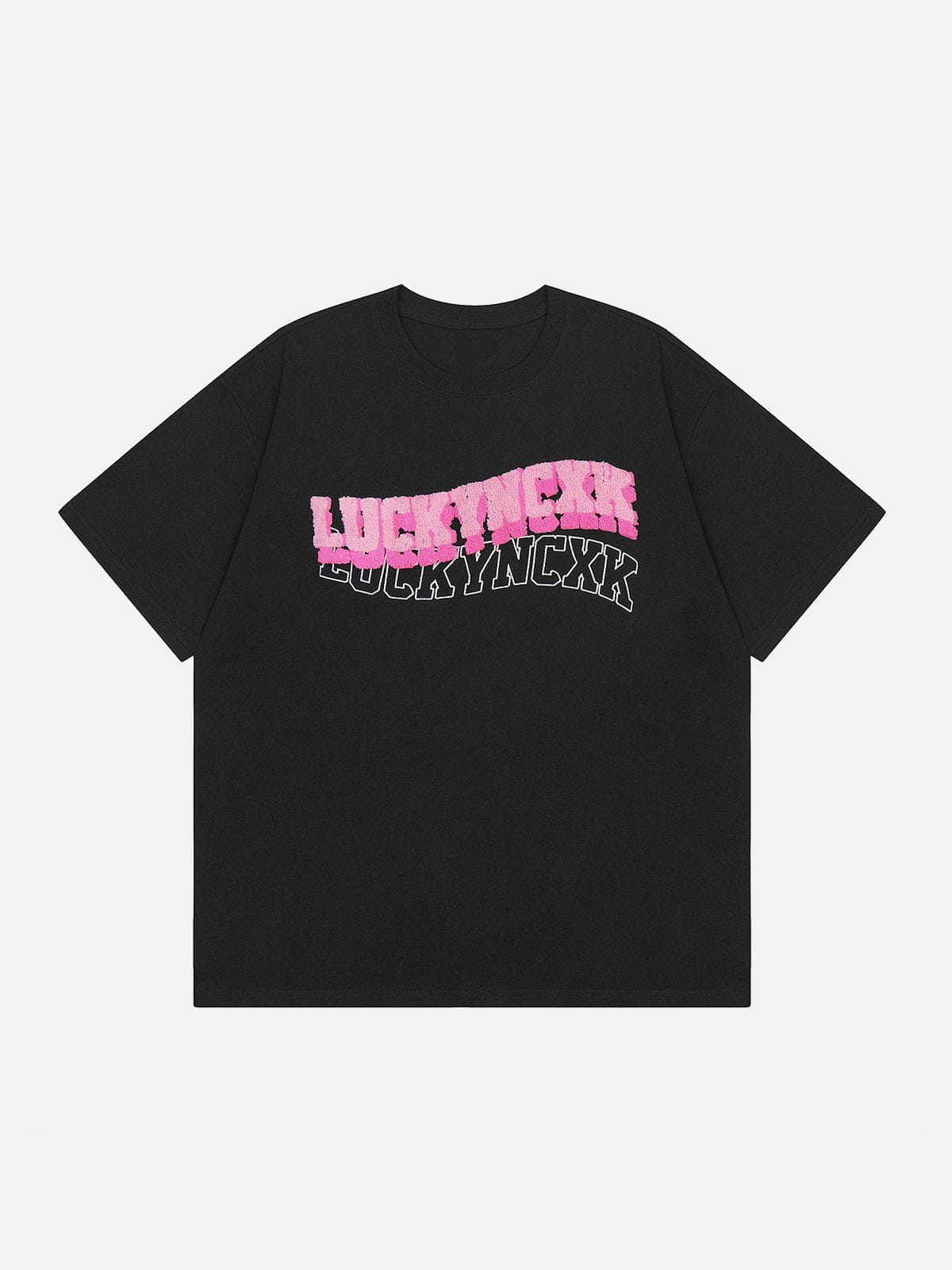 T-Shirt mit Flockdruck 