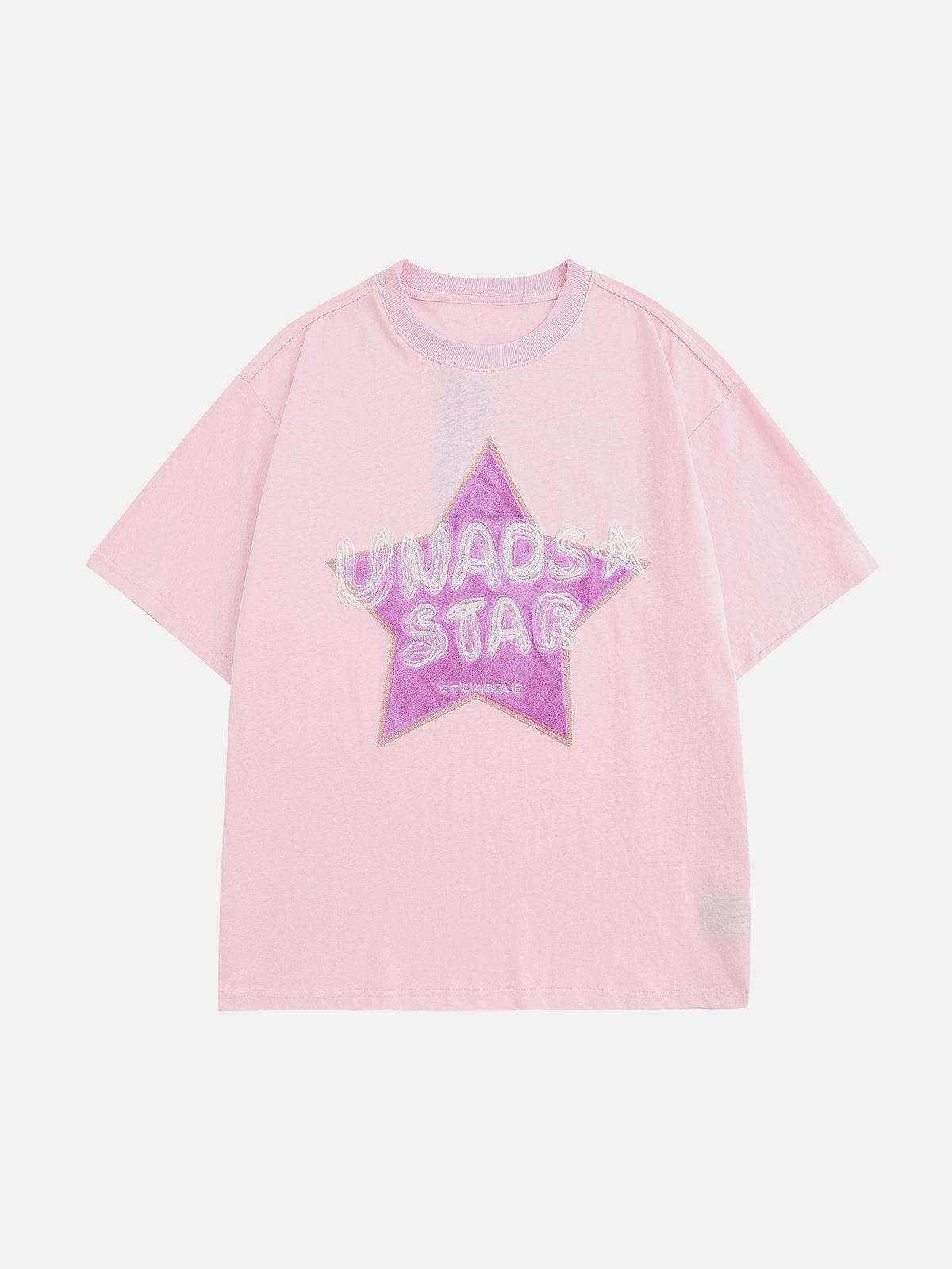 T-Shirt mit beflockter Sternstickerei 