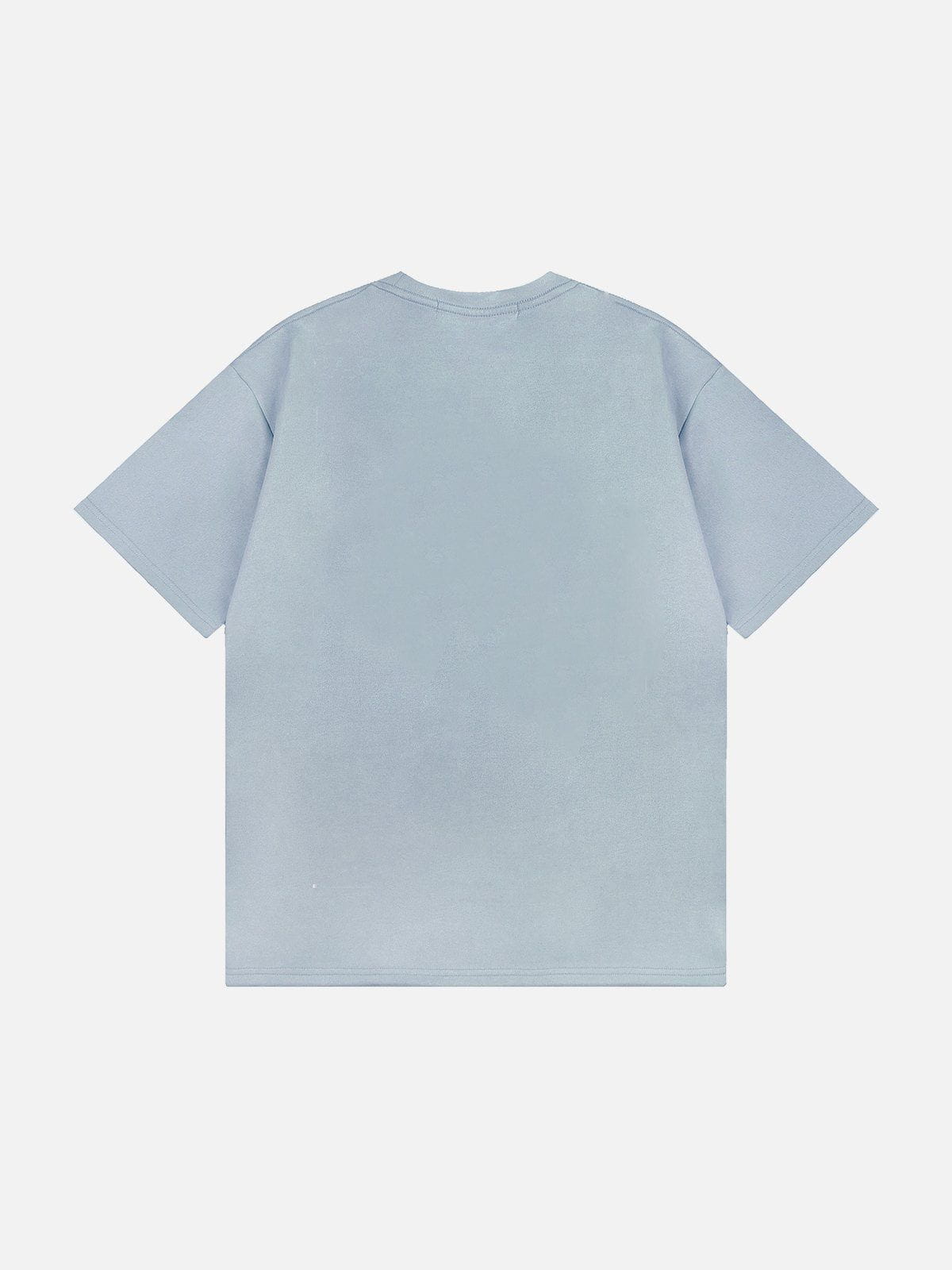 Wildleder-T-Shirt mit floralem Anker-Print 