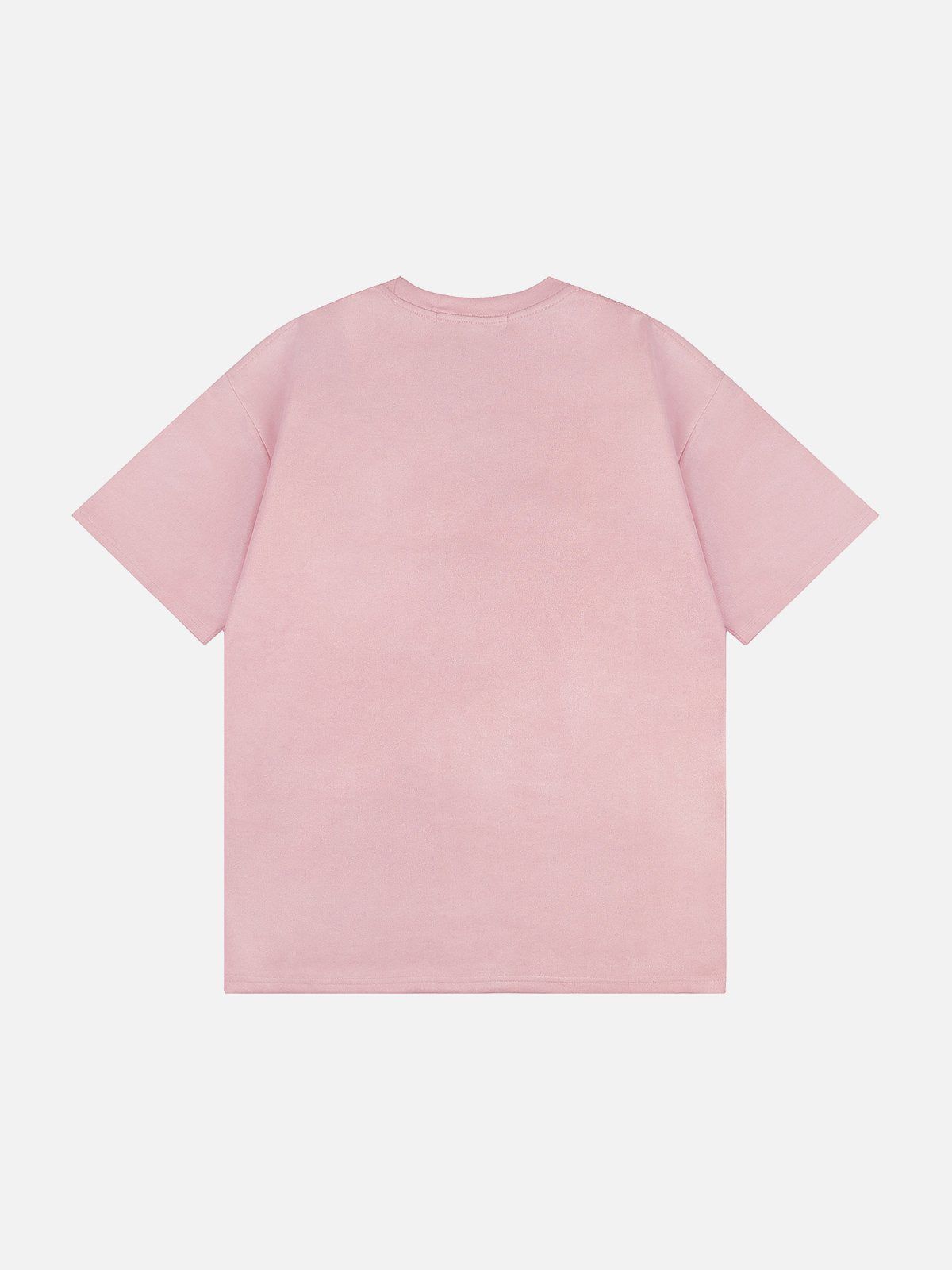 T-shirt en daim brodé à motif floral 