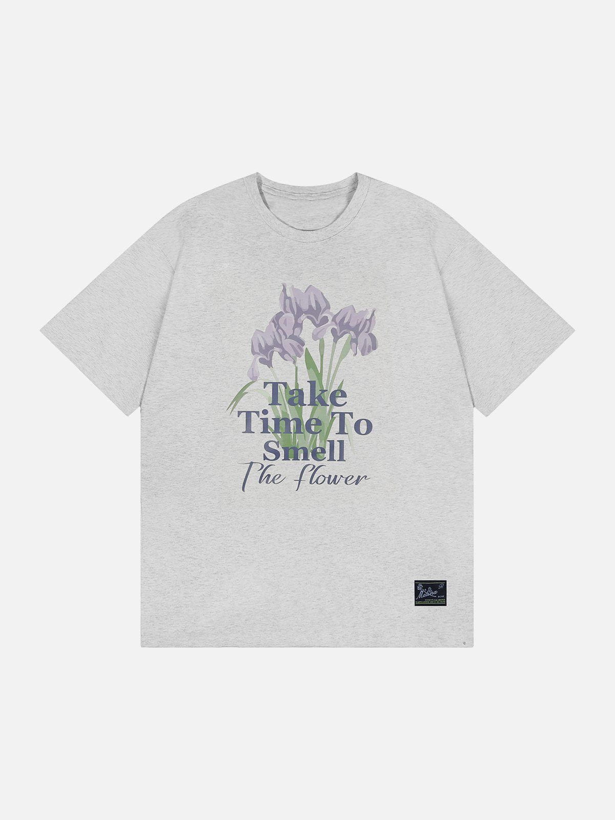 T-Shirt mit floralem Buchstaben-Print 