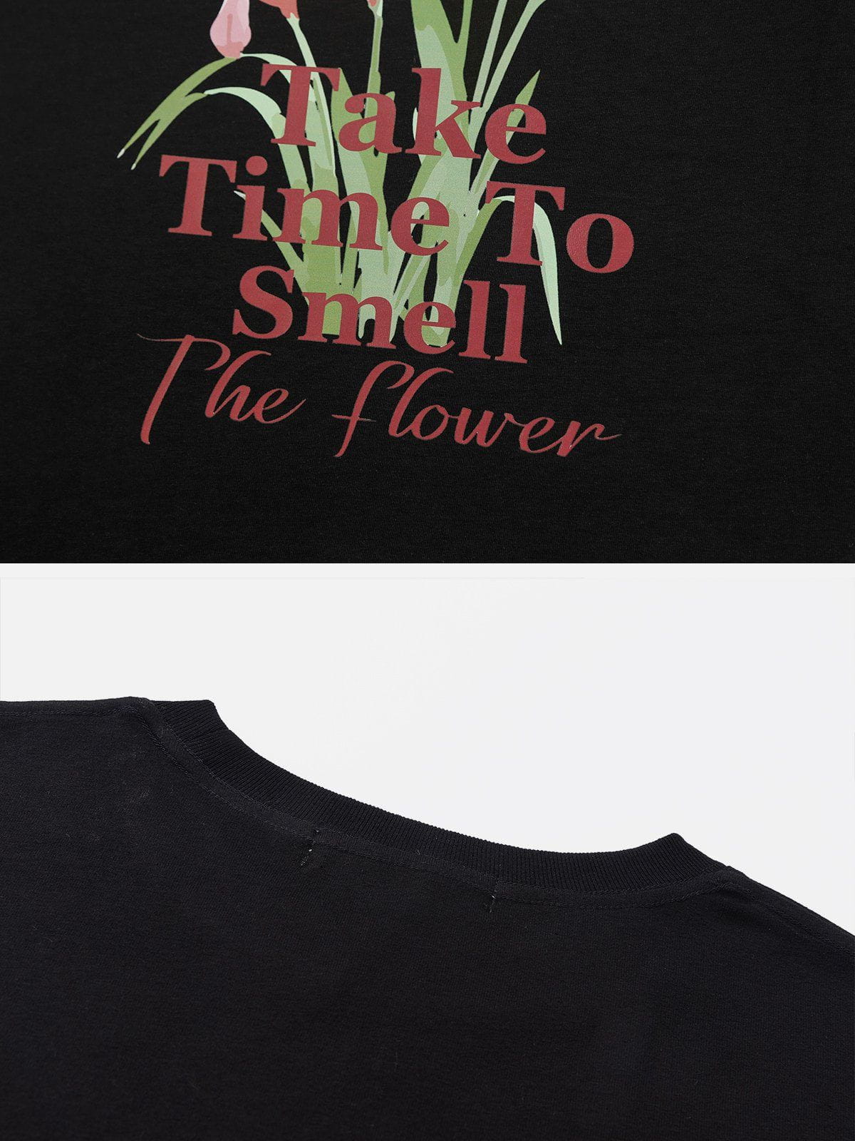 T-Shirt mit floralem Buchstaben-Print 
