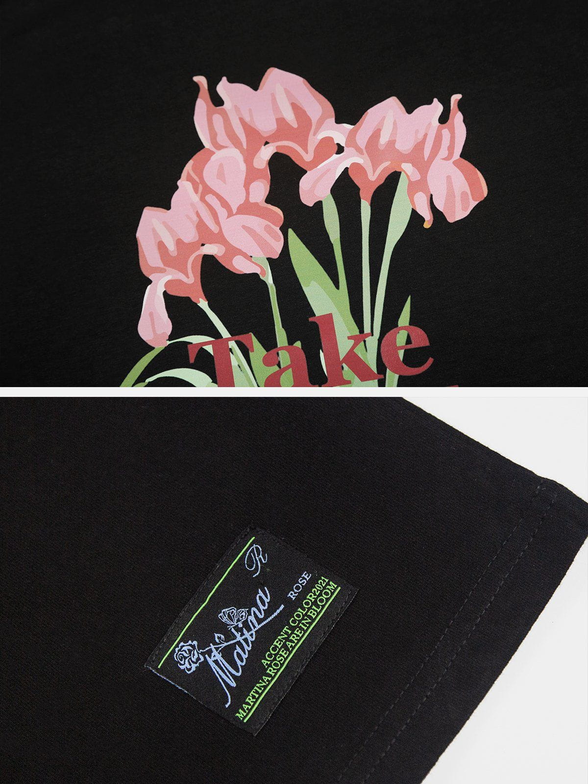 T-Shirt mit floralem Buchstaben-Print 
