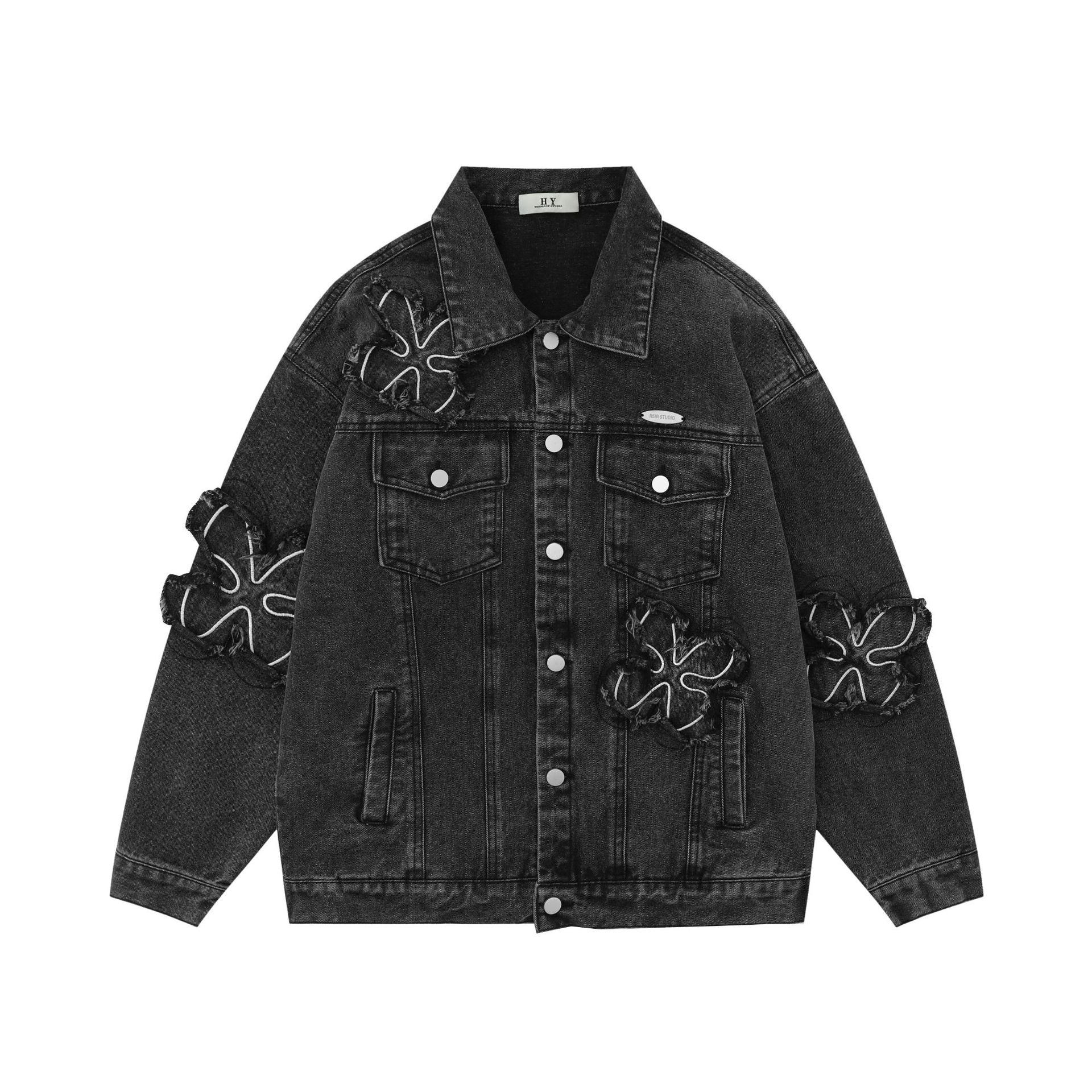 Floral Patch Embroidered Denim Jacket