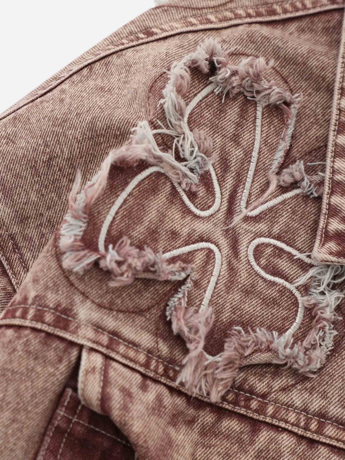 Floral Patch Embroidered Denim Jacket